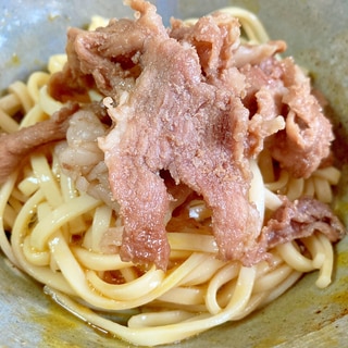 豚肉しぐれの釜玉うどん